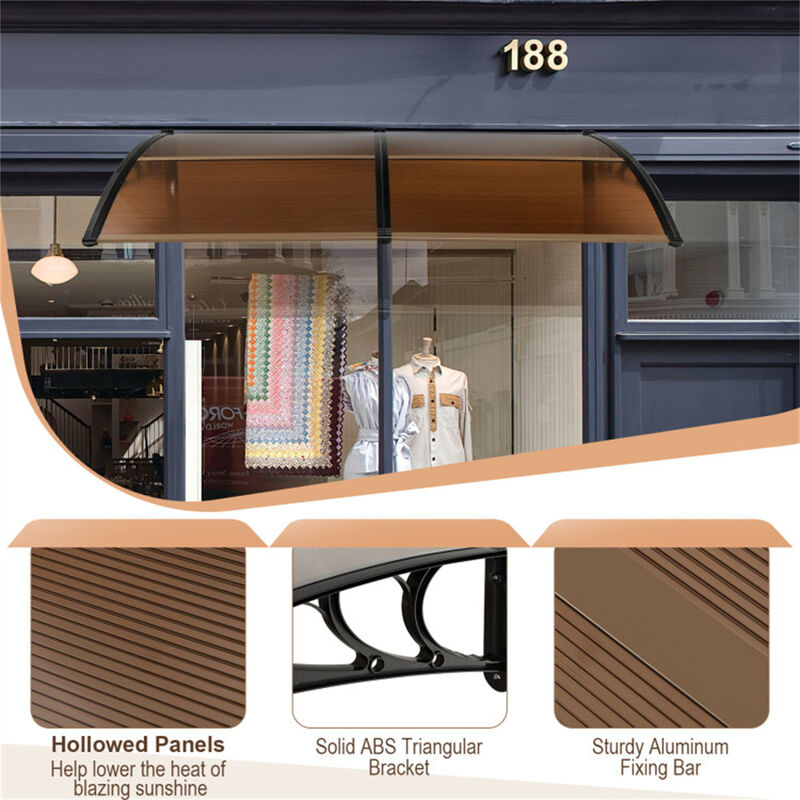Sun & Rain Protection Overhang Awning  Outdoor Canopy for Doors, Windows & Patios image number 4