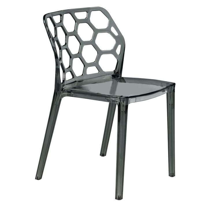 LeisureMod Dynamic Modern Dining Chair with Unique Honeycomb Cutout Design, Durable Molded Seat for Kitchen, Dining Room, Office, or Outdoor Use