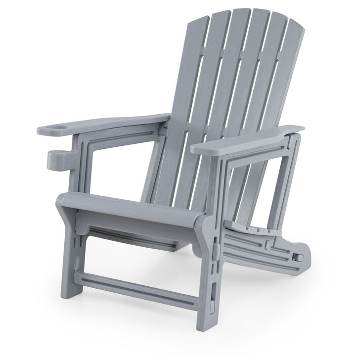 Outdoor HDPE Adirondack Chair with Cup Holder High Back Garden Furniture