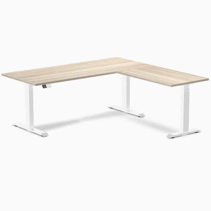 Desky Eco L-Shape Laminate Sit Stand Desk