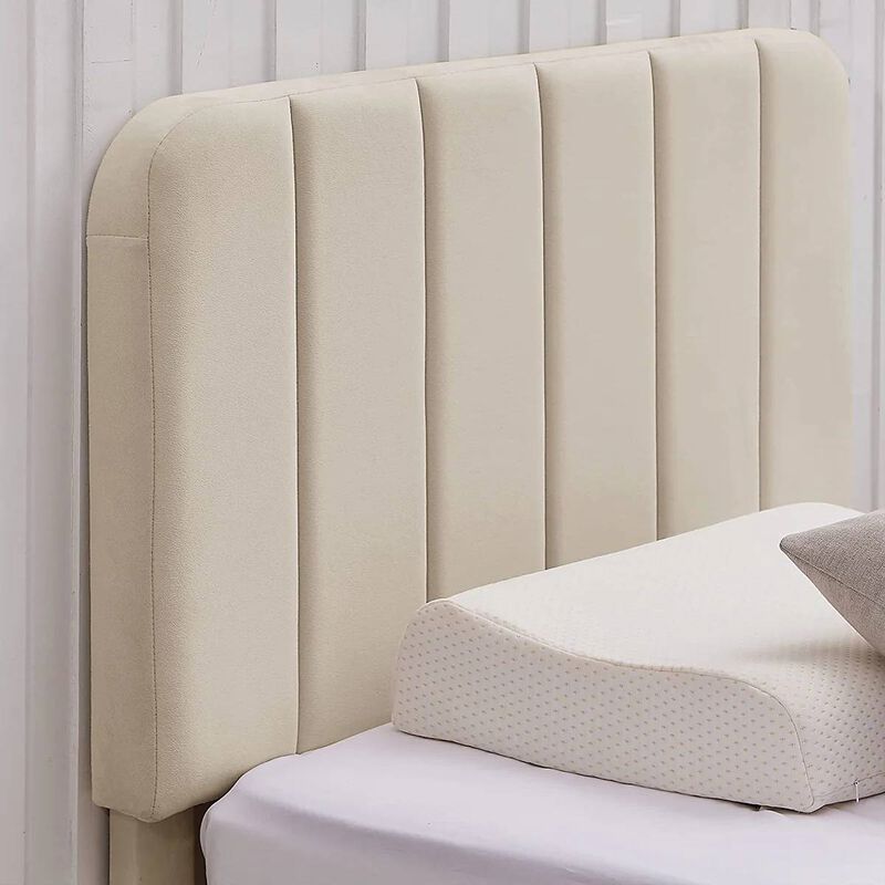 Contemporary Platform Bed Frame with Tufted Upholstered Headboard