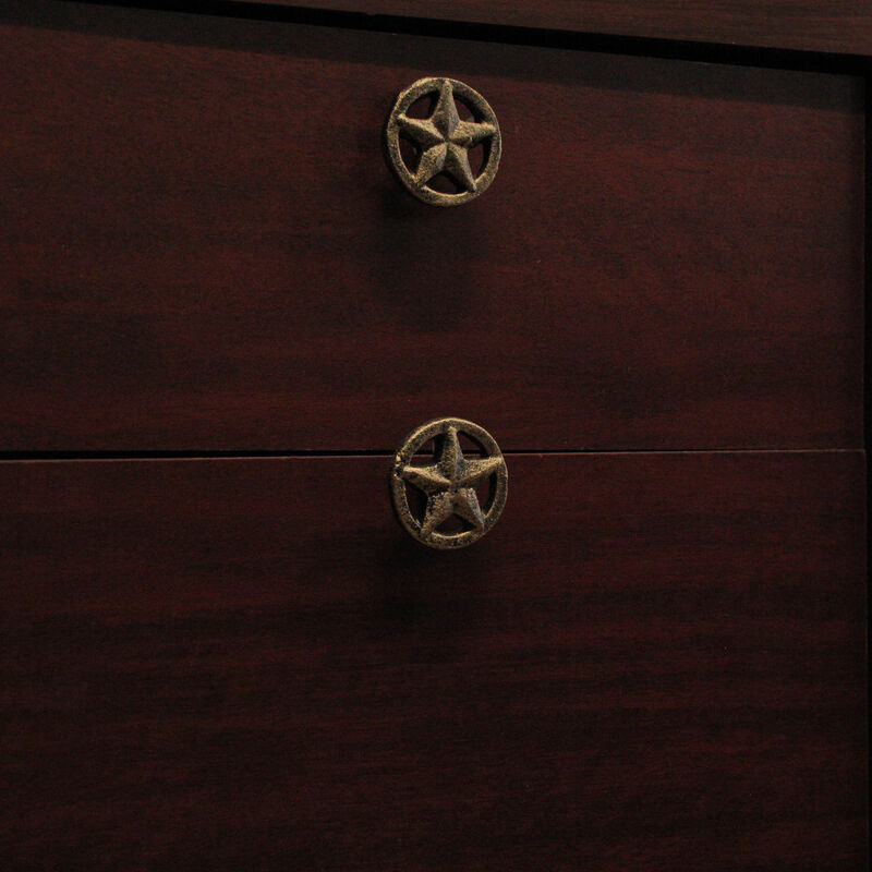 Set of 12 Antique Gold Western Star Cast Iron Cabinet Knobs or Drawer Pulls - 2 Inch Diameter - Easy Install - Enhance Your Drawers with Classic Charm image number 8