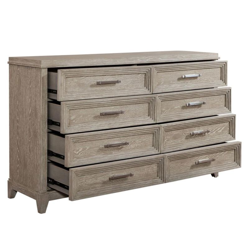 Liberty Furniture Belmar 8 Drawer Dresser in Washed Taupe image number 4