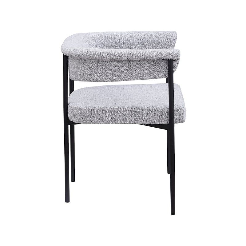 Meridian Furniture Malin Grey Boucle Fabric Dining Chair, Set of 2