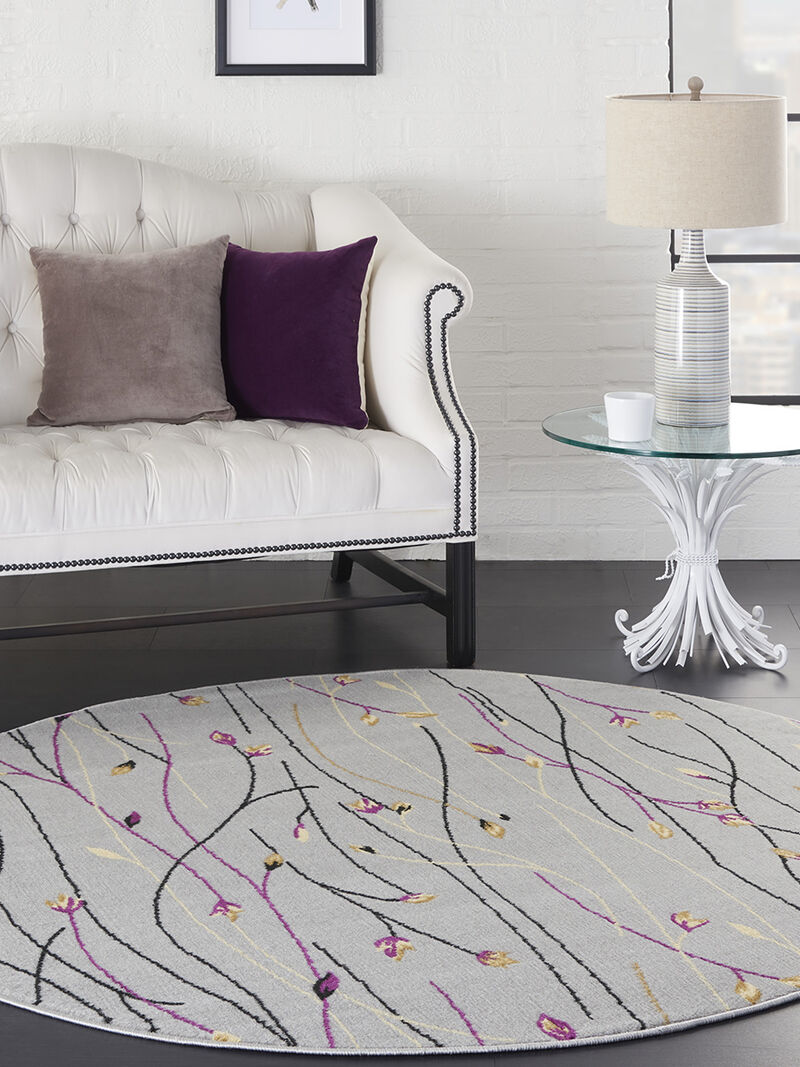 Grafix GRF15 Gray 5'3" x Round Rug