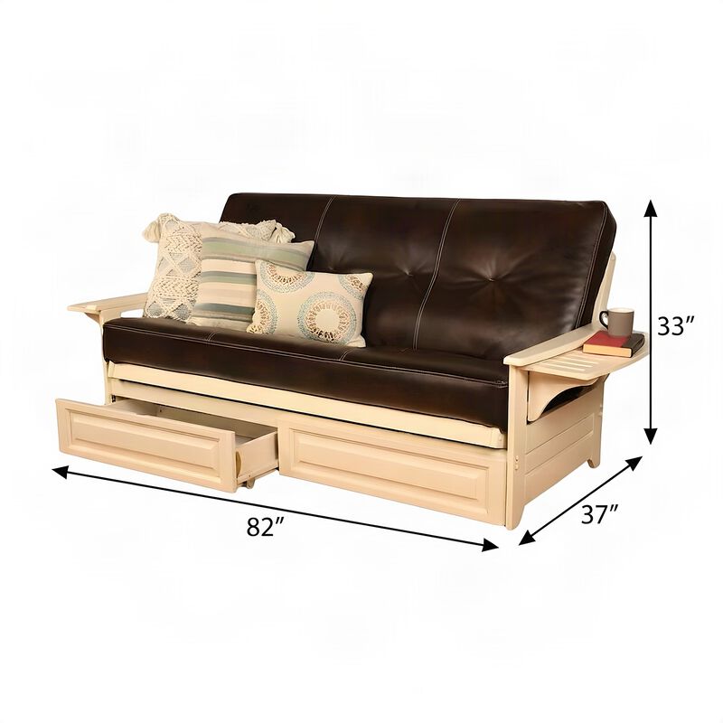 Phoenix Frame-Antique White Finish-Oregon Trail Java Mattress-Storage Drawers image number 6