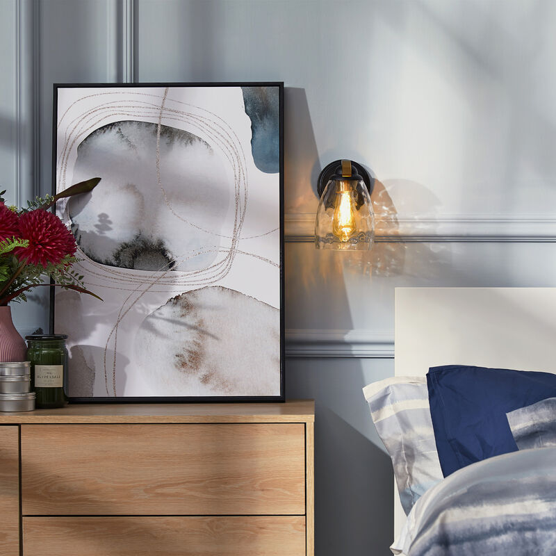 Heidi Dimmable 1-Light Armed Wall Sconce with 3-Stage Touch Dimmer Black/Brass image number 6