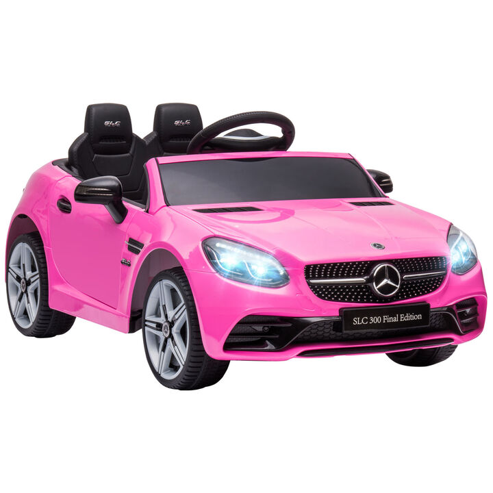 BreeBe Mercedes SLC 300 Licensed Kids Electric Car with Remote Control, 12V Battery Powered Kids Ride on Car with Music, Lights