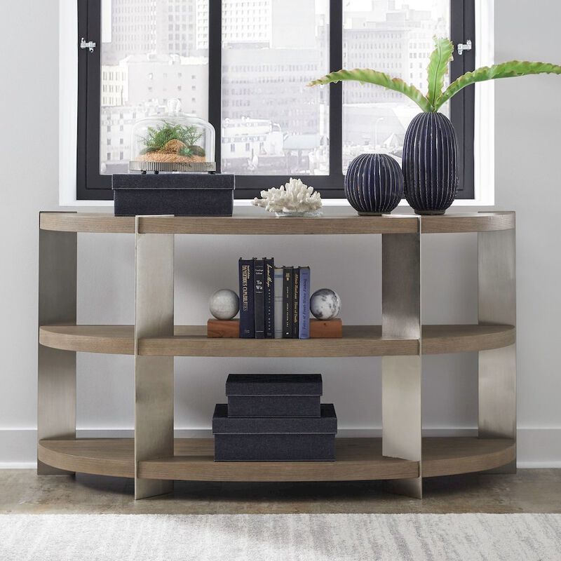Liberty Furniture Harlow Living Room Sofa Table  - Sandstone & Satin Nickel image number 1