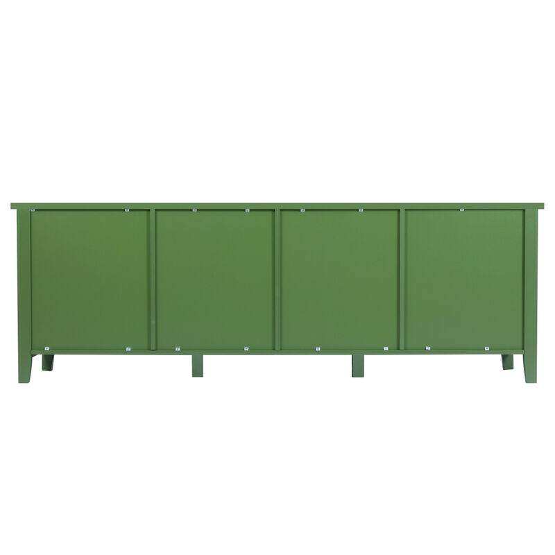 Streamdale Stylish 71-Inch TV Stand with Antique Green Glass Door