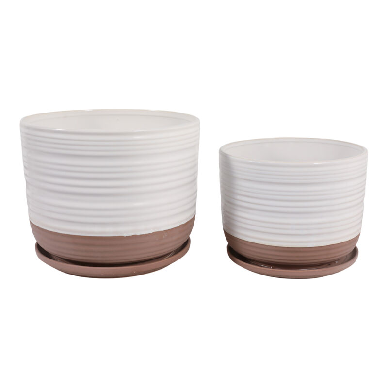 S/2 10/12" Ribbed Planter image number 0