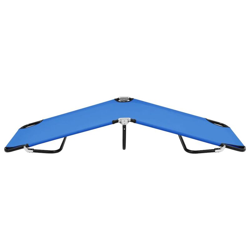 Sun Lounger Blue Steel frame and polyester fabric Standard Size