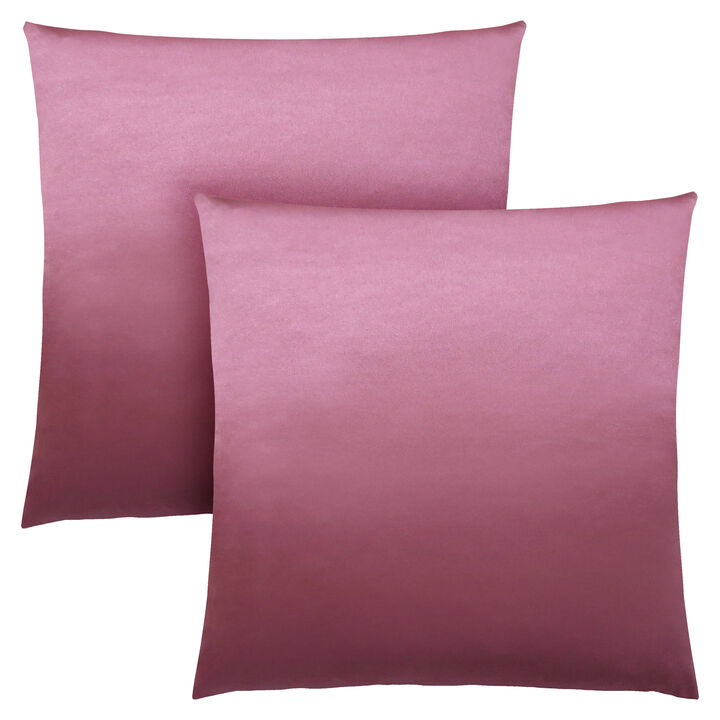 Monarch Specialties I 9339 Pillows, Set Of 2, 18 X 18 Square, Insert Included, Decorative Throw, Accent, Sofa, Couch, Bedroom, Polyester, Hypoallergenic, Pink, Modern