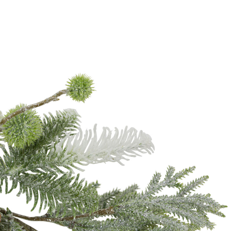 5' X 10" Frosted Pine and Pine Cone Christmas Garland - Unlit image number 2
