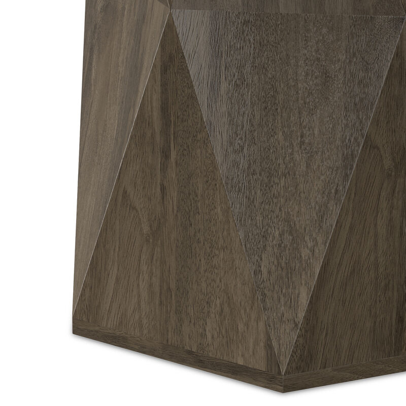 Mckinley 16 inch Wide Solid Mango Contemporary End Table in Ash Grey, Assembled