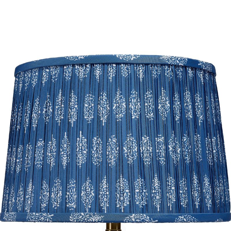 Resy Accent Table Lamp, Cotton Classic Royal Blue White Shade, 20 Inch