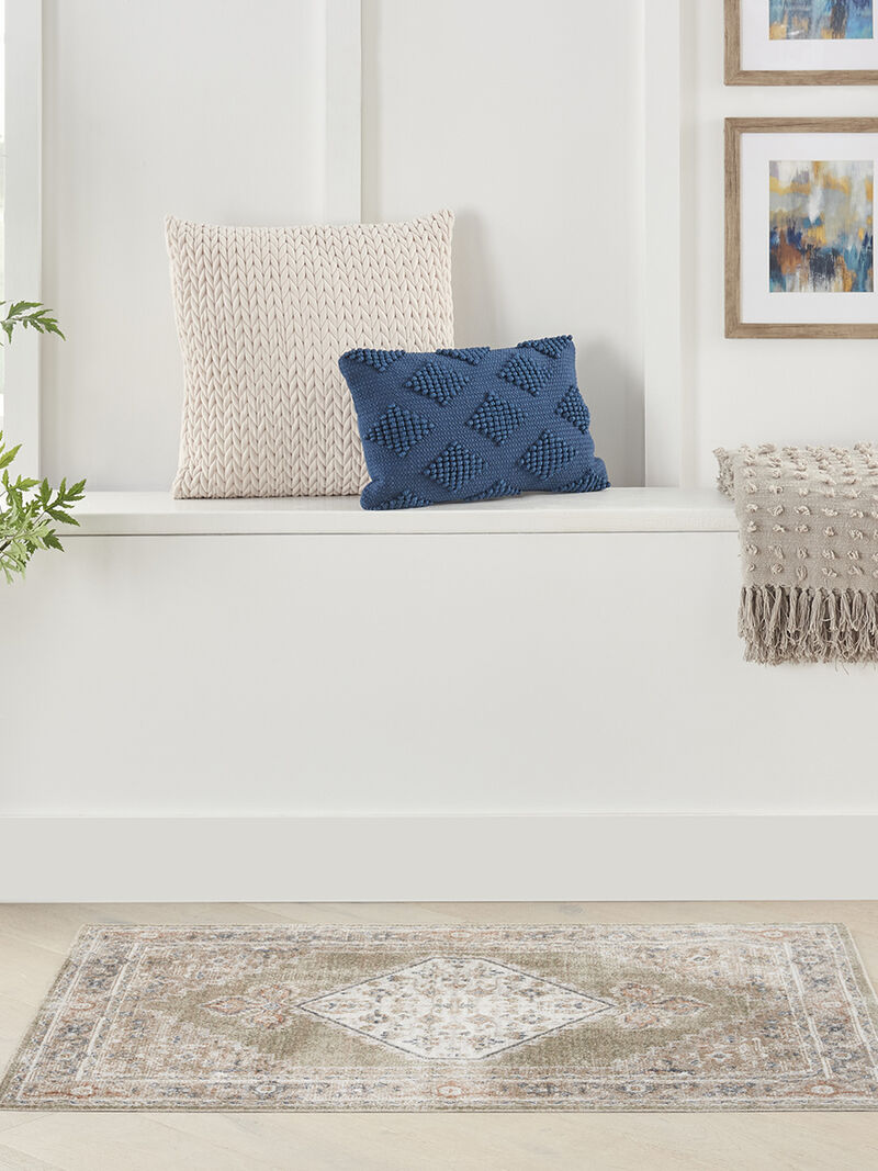 Astra Machine Washable ASW11 Sage/Multicolor 3'3" x 5' Rug