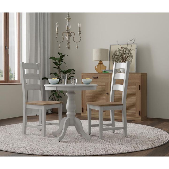 Carolina Living Fairview 30 Round Pedestal Dining Table - Whitewash