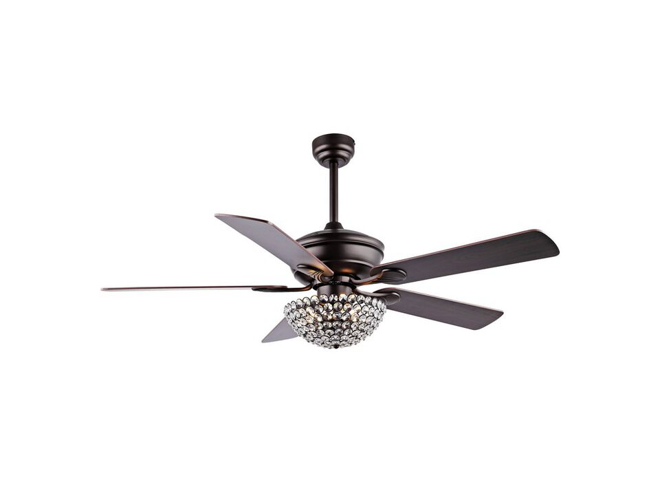 Cammy 52" 3-Light Traditional Transitional Iron LED CEILING FAN, Oil Rubbed Bronze