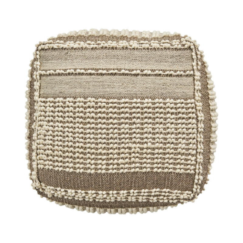 GOODSILO Large Handcrafted Tufted Pouf Ottoman with Wool Blend Upholstery image number 5