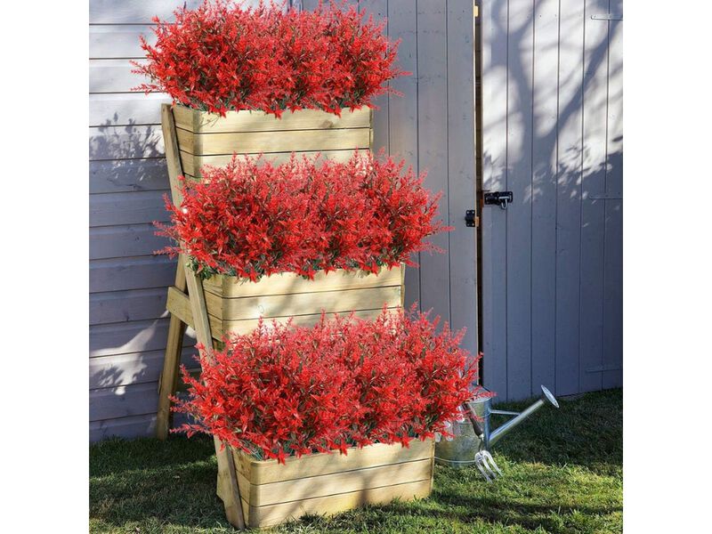 8 Bundle Lavender Artificial Hanging Flowers UV Resistant Outdoor Window Box image number 2