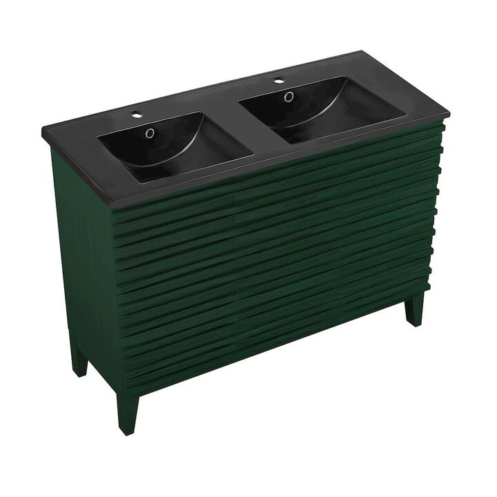Cascade 48 in. Bathroom Vanity with 3-Hole Ceramic Sink Top