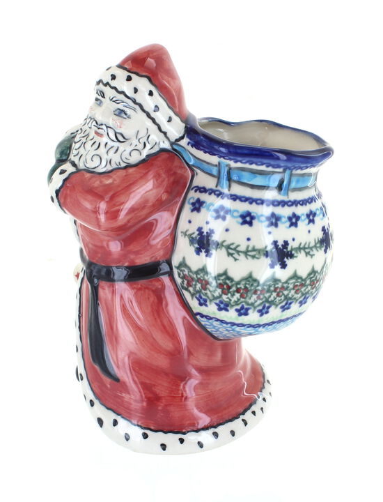 Blue Rose Polish Pottery Arctic Holidays Santa Claus