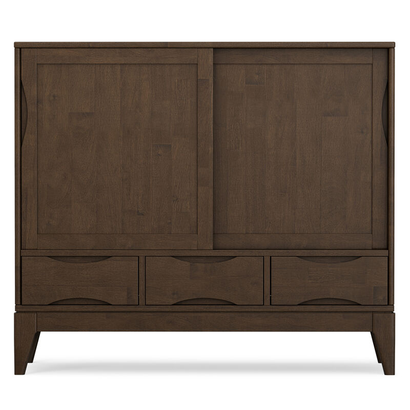 Harper 48 inch Wide Solid Hardwood Mid-Century Modern Medium Storage Cabinet in Walnut Brown image number 3