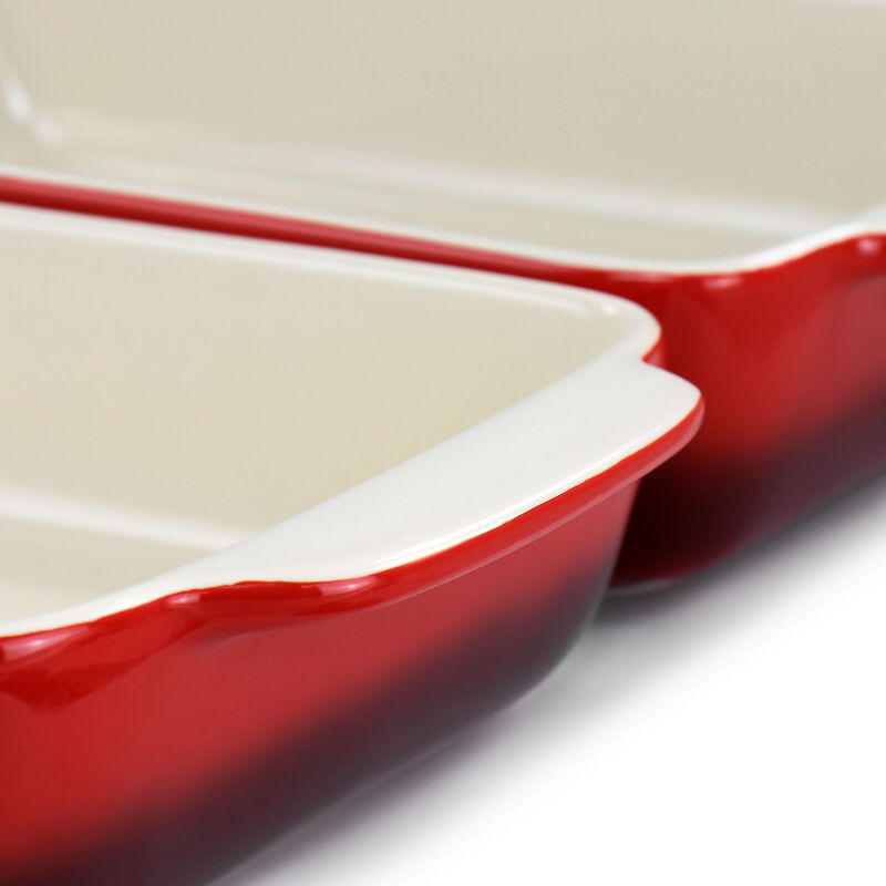 Crock Pot Artisan 2 Piece Stoneware Bake Pans in Gradient Red