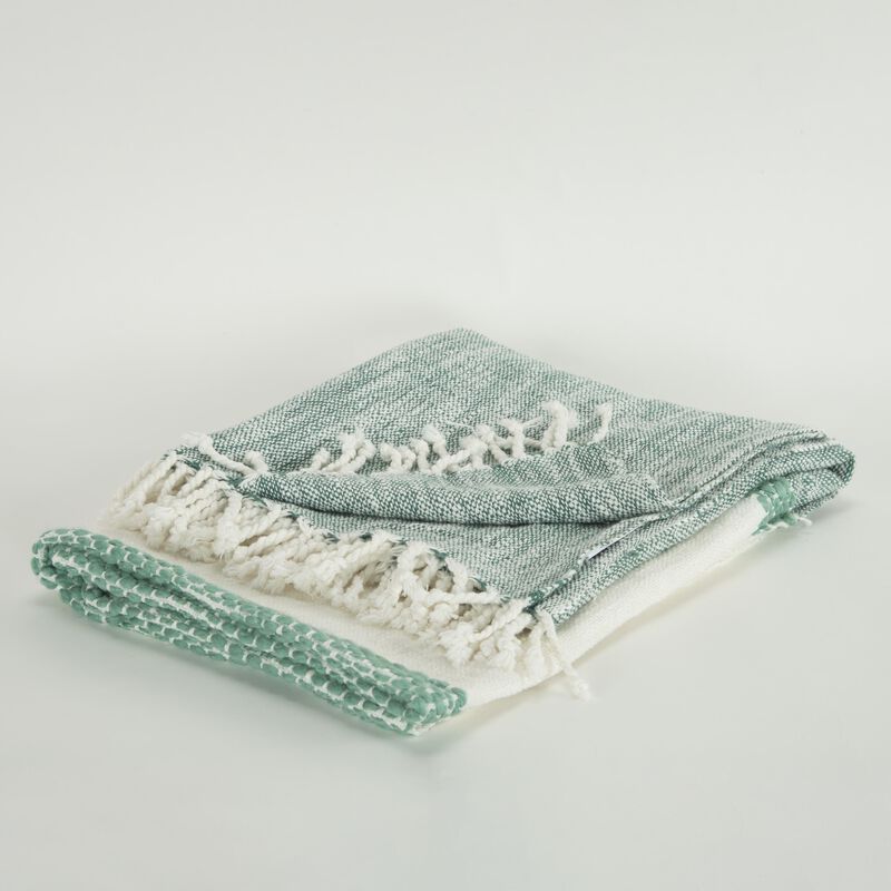 Teal/Natural 50" x 60" Throw Blanket