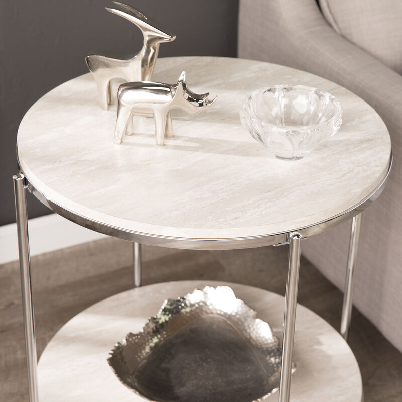 Cagney Round Marble End Table