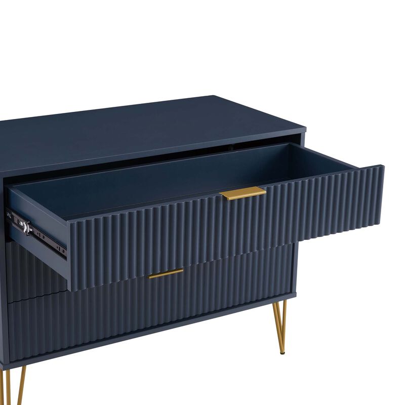 Dumbo Dresser and 2-Drawer Nightstand Set in Blue image number 3