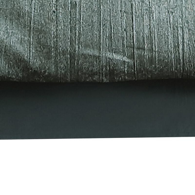 Jay 7 Piece King Comforter Set, Polyester Velvet Deluxe Texture, Green-Benzara
