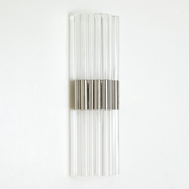 Acrylic Sconce Hardwire- Silver