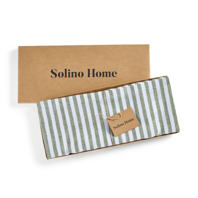 Solino Home 100% Pure Linen Table Runner - Amalfi Stripe