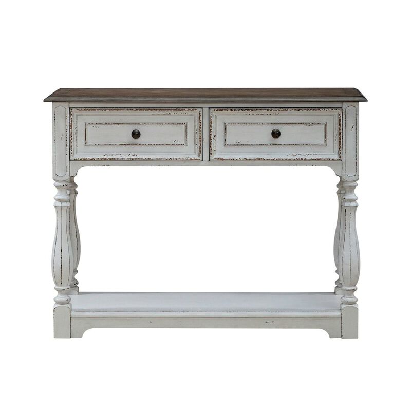 Liberty Furniture Manor 42 Inch Hall Console Table  Storage - Antique White & Weathered Bark image number 2