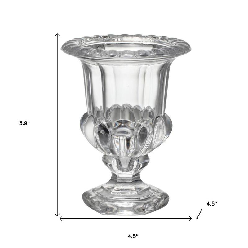 Hivvago Set of Two Clear Glass Urn Table Vases