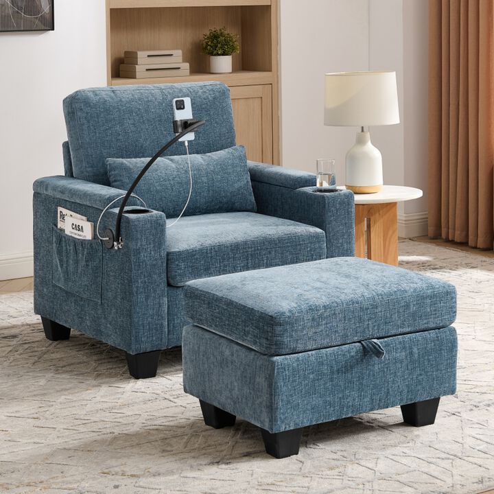 Kurtfo Chenille Accent Chair Set
