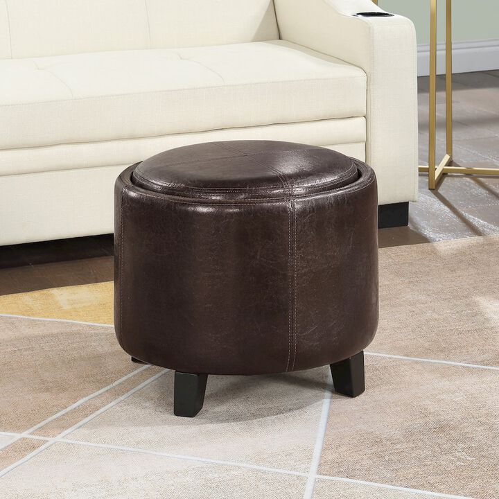 Convenience Concepts Designs4Comfort Oscar Storage Ottoman with Reversible Tray