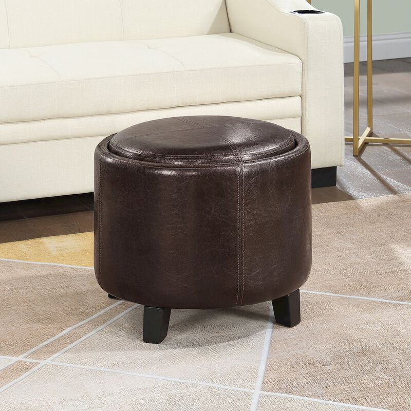 Convenience Concepts Designs4Comfort Oscar Storage Ottoman with Reversible Tray