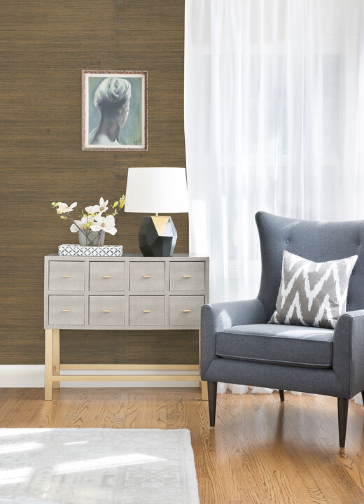 Caihon Slate Sisal Grasscloth Wallpaper