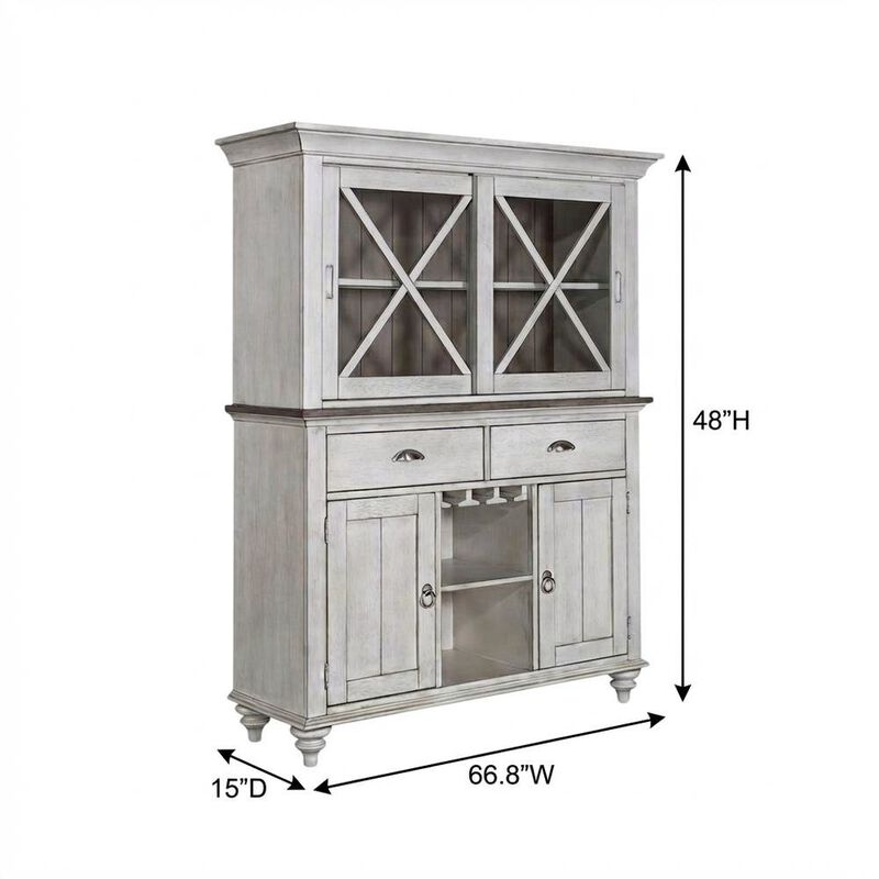 Liberty Furniture Traditional Rubberwood Hutch & Buffet in Pine Veneers for Dining Room Storage image number 6