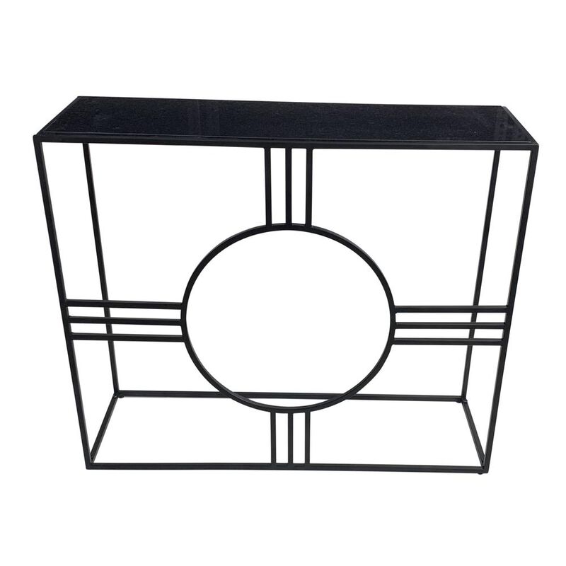 Carolina Living Marshall Console Table - Black Marble - Black