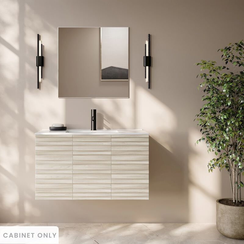 Cascade 36" Wall-Mounted Bathroom Vanity Cabinet without Top in White Oak image number 1
