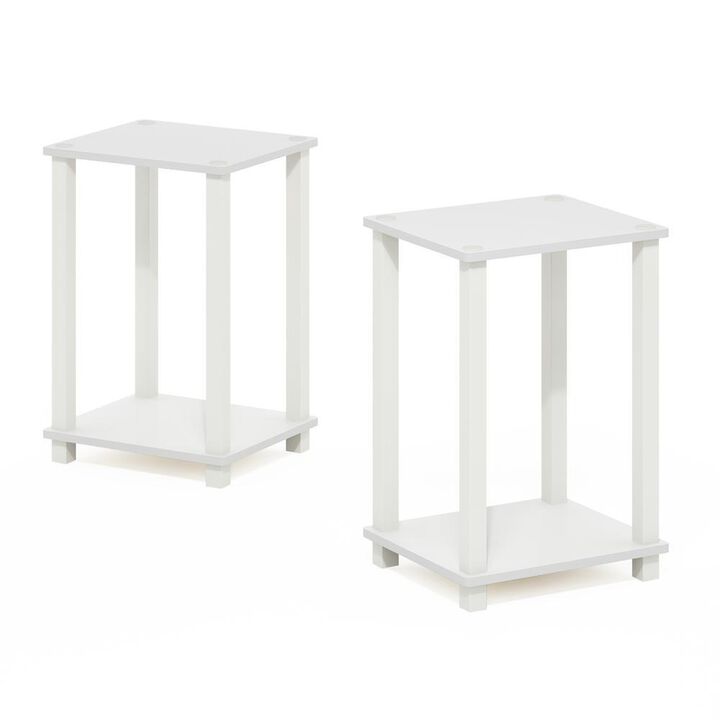 Simplistic End Table, Small, Set of 2, White