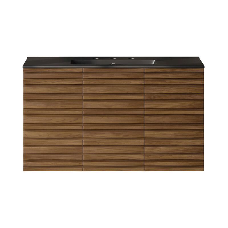36" Wall-Mounted Bathroom Vanity with 3-Hole Widespread Sink Top image number 0