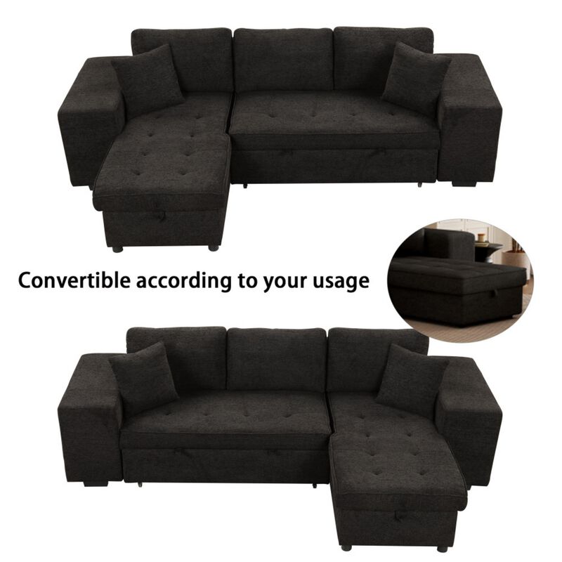 Torwuf Reversible Sleeper Sectional Sofa image number 6