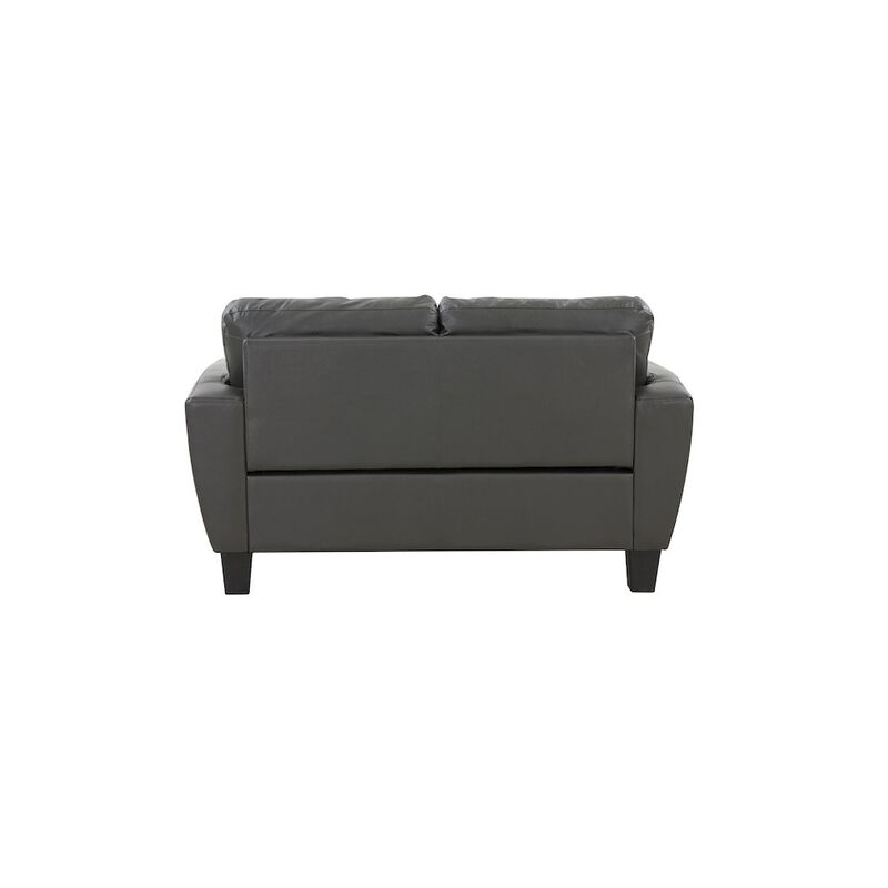 Porter Designs Trento Top Grain Leather Loveseat, Gray