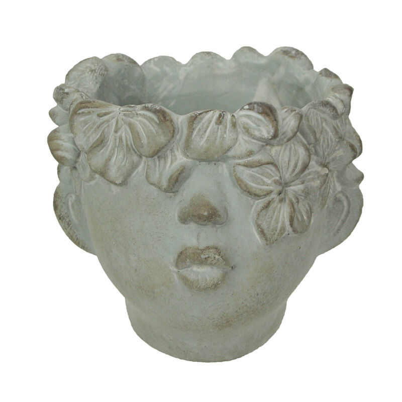 Pucker Up Concrete Head Kissing Face Mini Decorative Planter Pot 7 Inch Tall image number 0