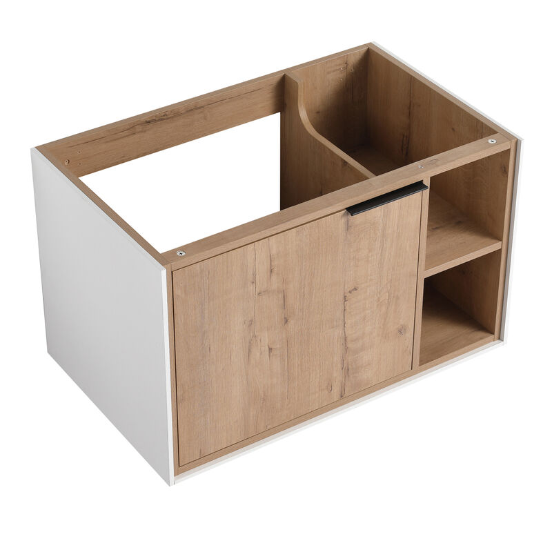 ELEMENT ACE 30-Inch Floating Wall-Mounted Bathroom Vanity with Soft-Close Door and Open Storage image number 8